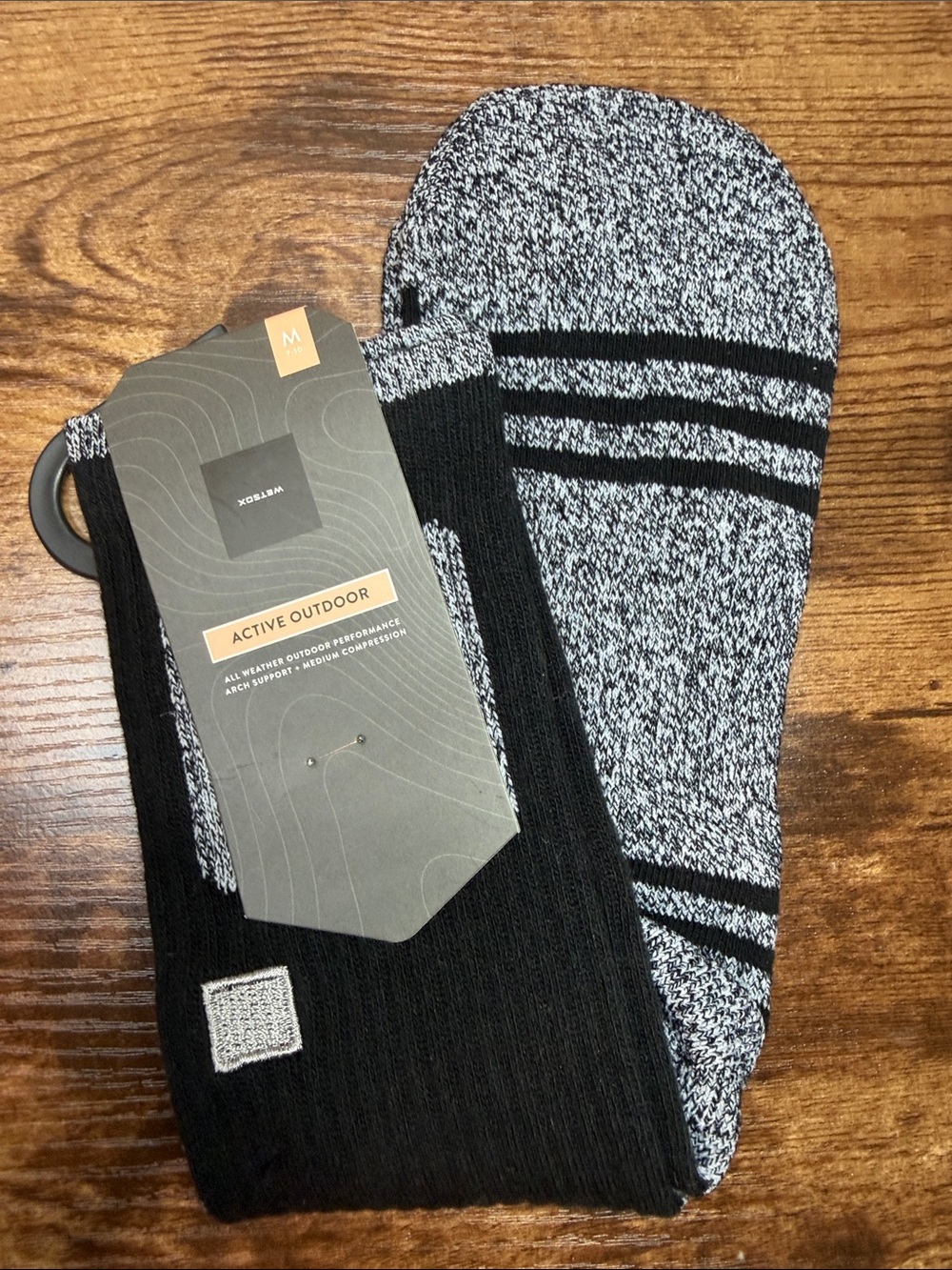 Active Outdoor Men's Black & Gray Performance Socks